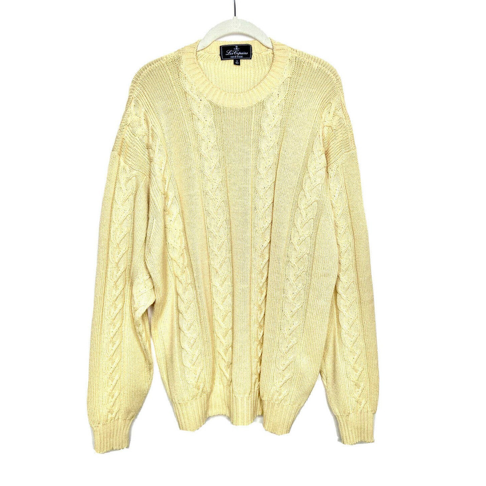 VTG Les Copains Yellow Sweater Sz L/XL